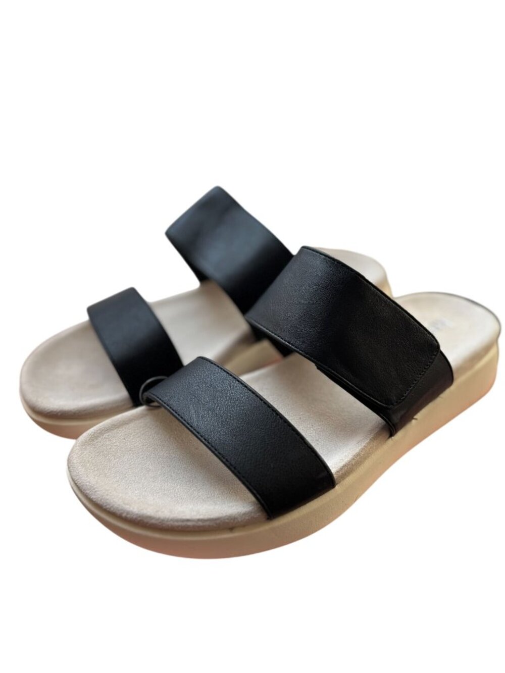 Kensie Jipsy Ladies Black Slide Sandals With Cushioned Footbed & Non-Slip Sole - Picture 2 of 7